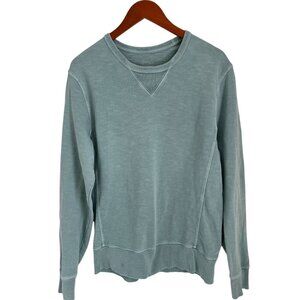 J.CREW Vintage-Look Garment-Dyed Crewneck Sweatshirt In Soft Green Size Med